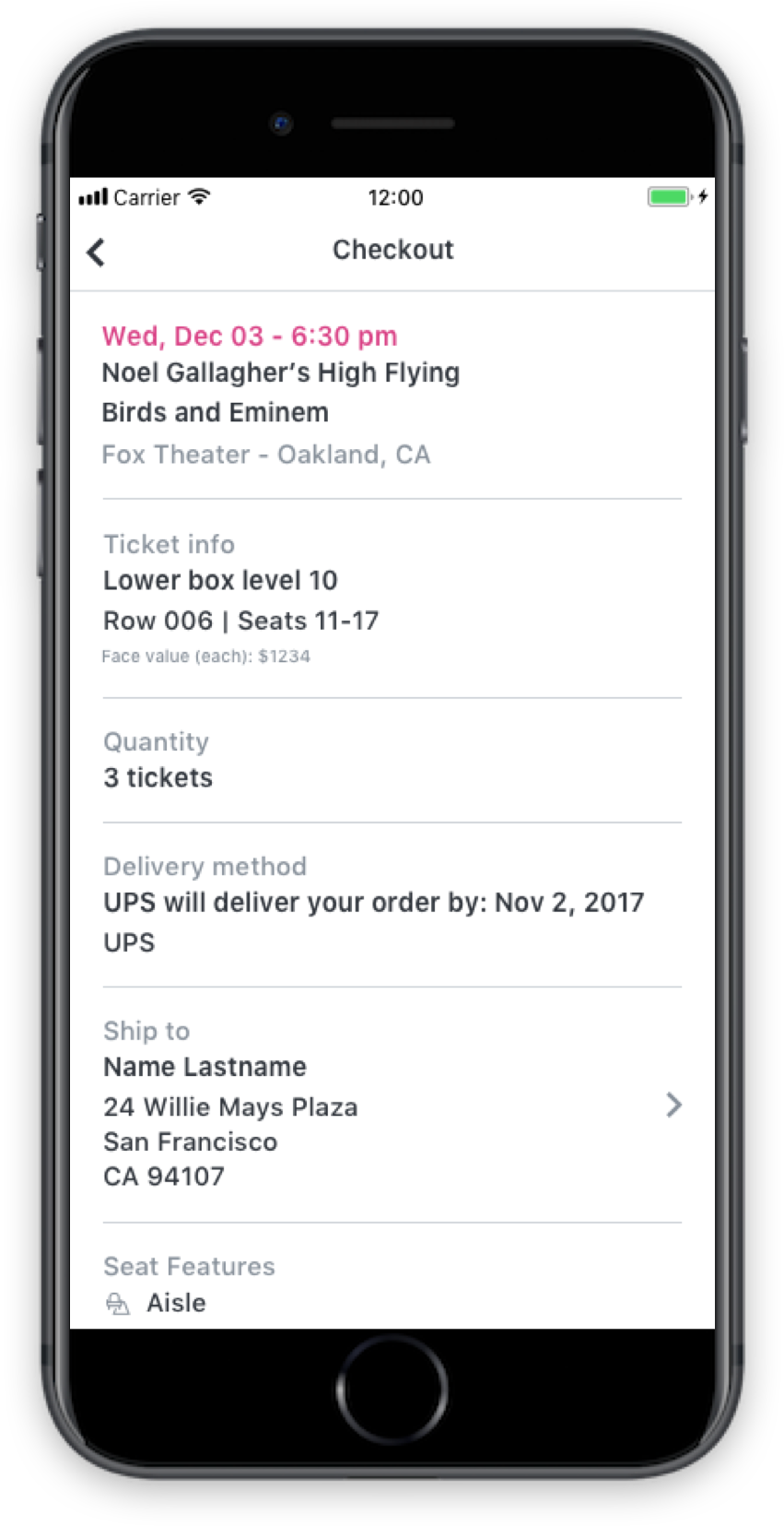 Checkout on iOS