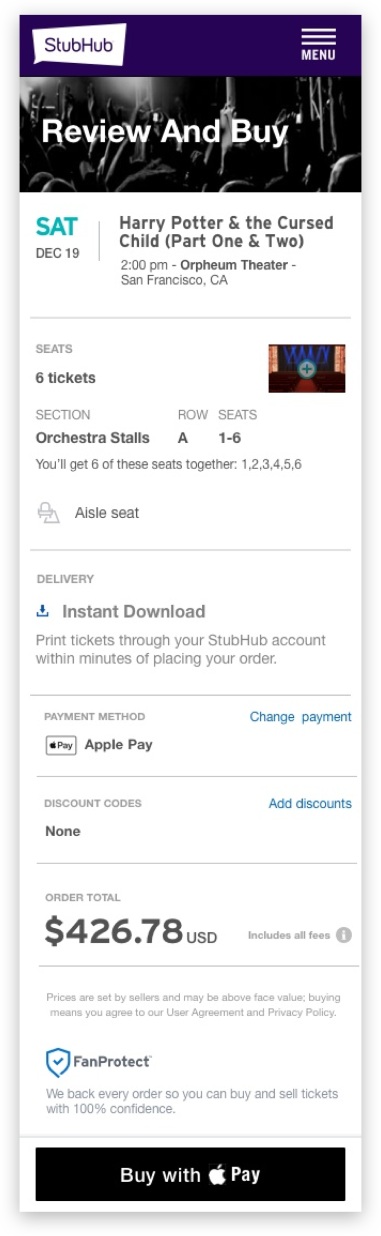 Review and buy on mobile
