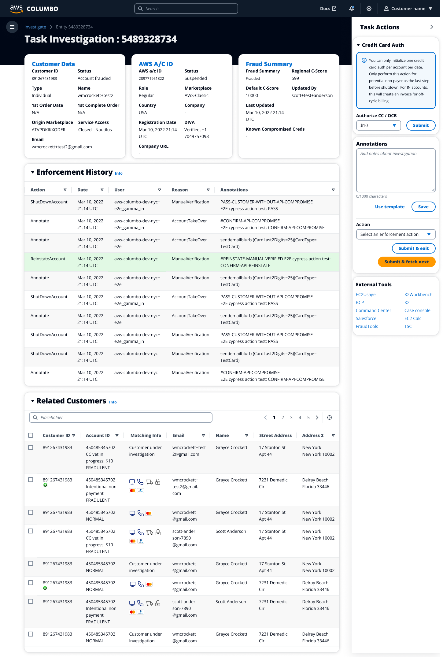 Investigation: unified task view
