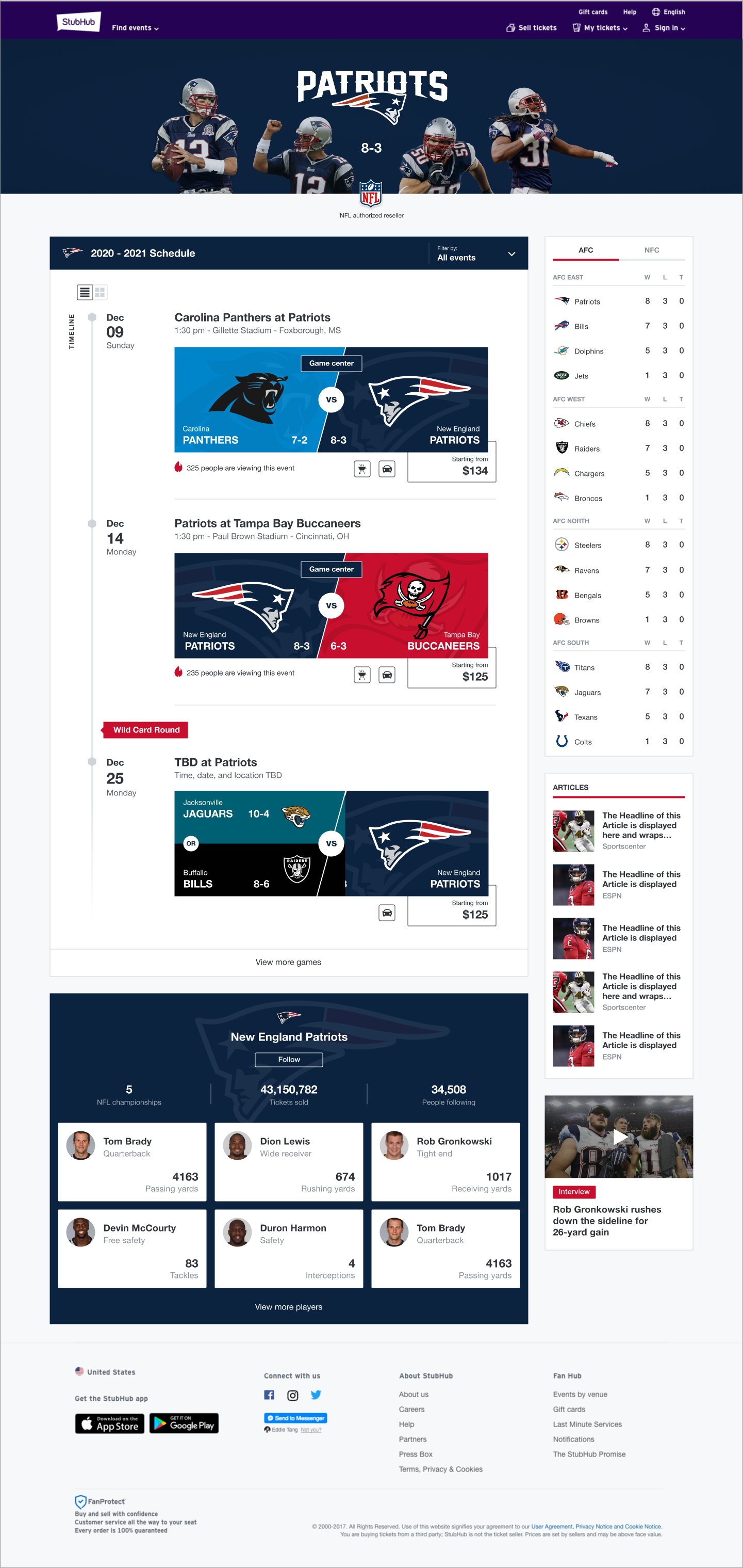 Team page concept: co-branded, rich and visual